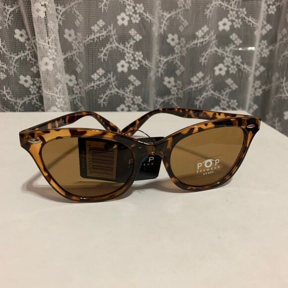 POP Eyewear UV400 Cat Eye Retro Tortoise Sunglasses NWT - Picture 2 of 5